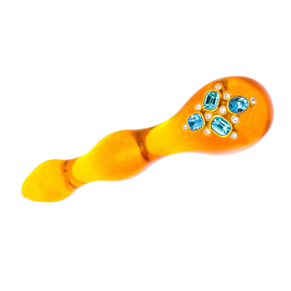 Amber Swarovski Glass Dildo