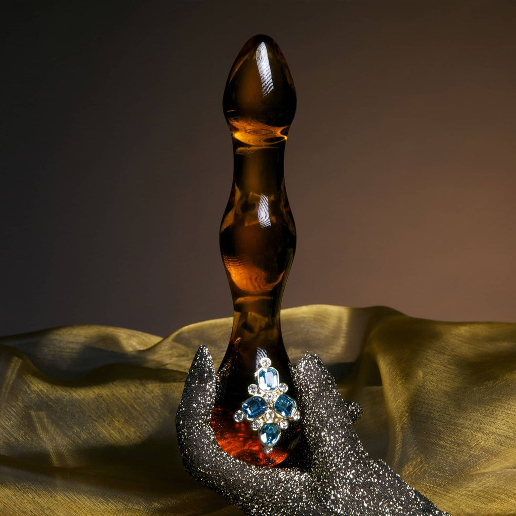 Amber Swarovski Glass Dildo