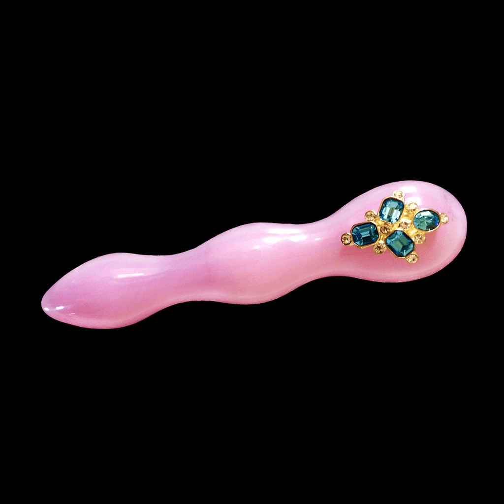 Pink Swarovski Glass Dildo