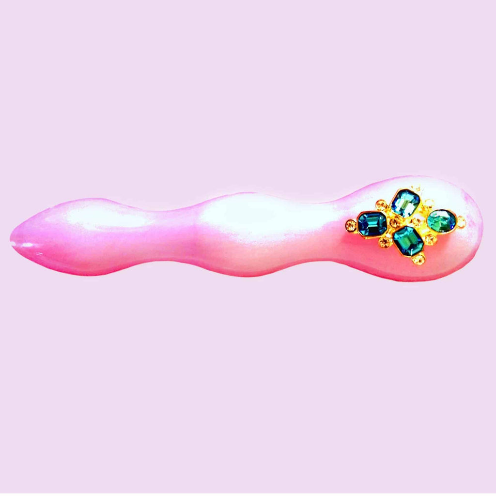 Pink Swarovski Glass Dildo